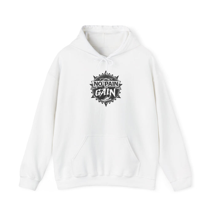 Workout Hoodie - No Pain No Gain Mid-Weight Cotton-Poly