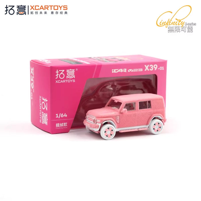 Xcartoys 1:64 icar V23 pink plush Collection Miniature DieCas Model Car