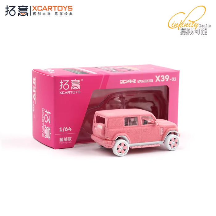 Xcartoys 1:64 icar V23 pink plush Collection Miniature DieCas Model Car