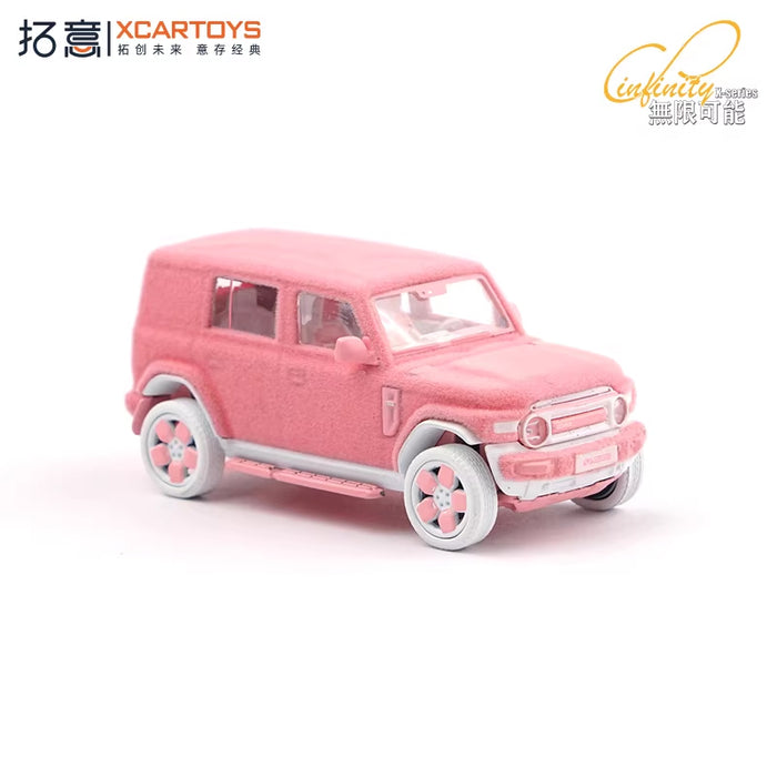 Xcartoys 1:64 icar V23 pink plush Collection Miniature DieCas Model Car