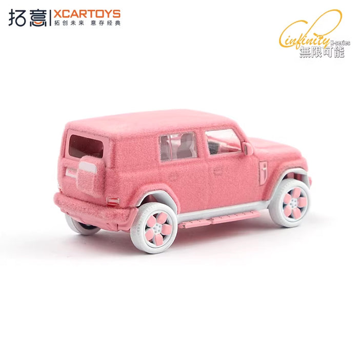 Xcartoys 1:64 icar V23 pink plush Collection Miniature DieCas Model Car