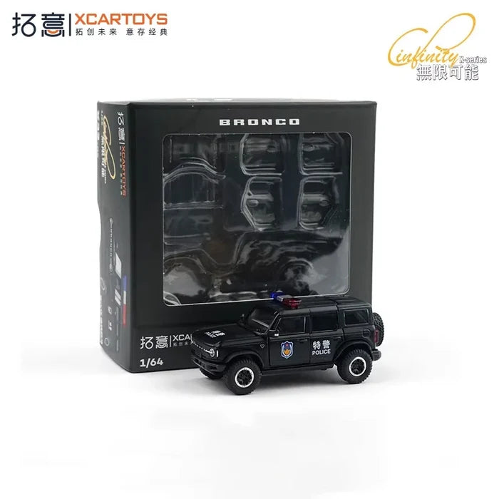 Xcartoys 1:64 Police Tactical Vehicle 6th Generation Bronco Die-Cast Car Model Miniature Gifts