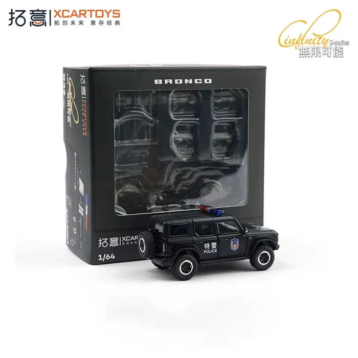 Xcartoys 1:64 Police Tactical Vehicle 6th Generation Bronco Die-Cast Car Model Miniature Gifts