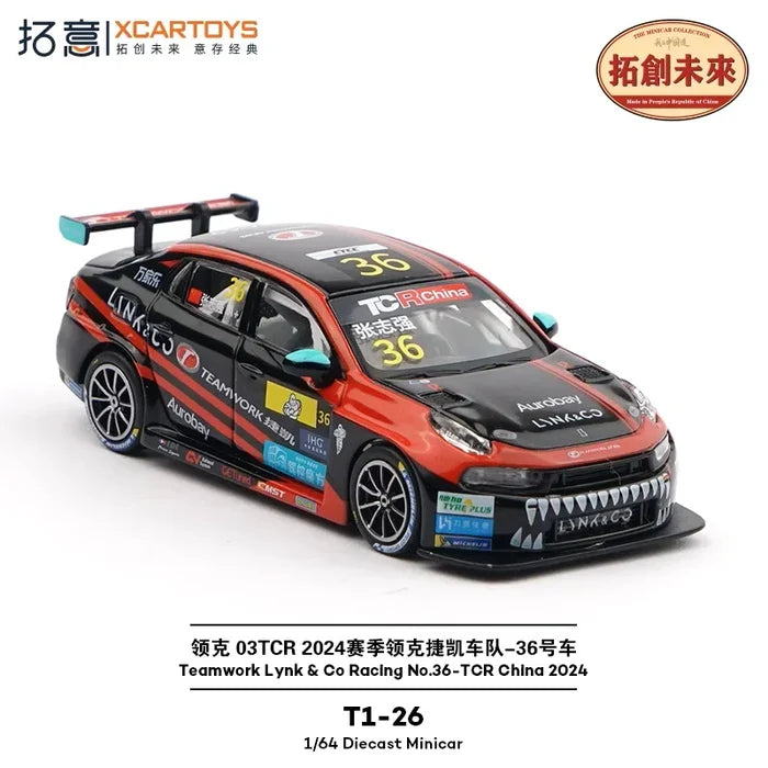 Xcartoys 1:64 Teamwork Lynk & Co Racing No.36-TCR China 2024 Die-Cast Car Models
