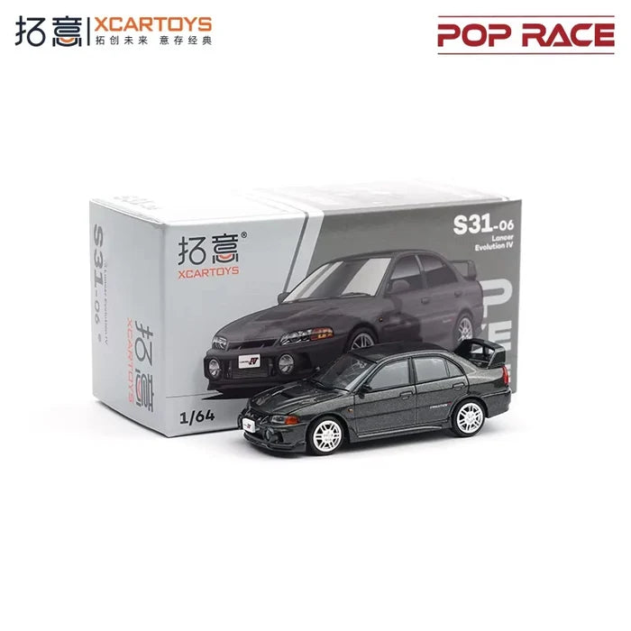 Xcartoys X Pop Race 1:64 Lancer Evolution IV Dark grey Diecast Model Car