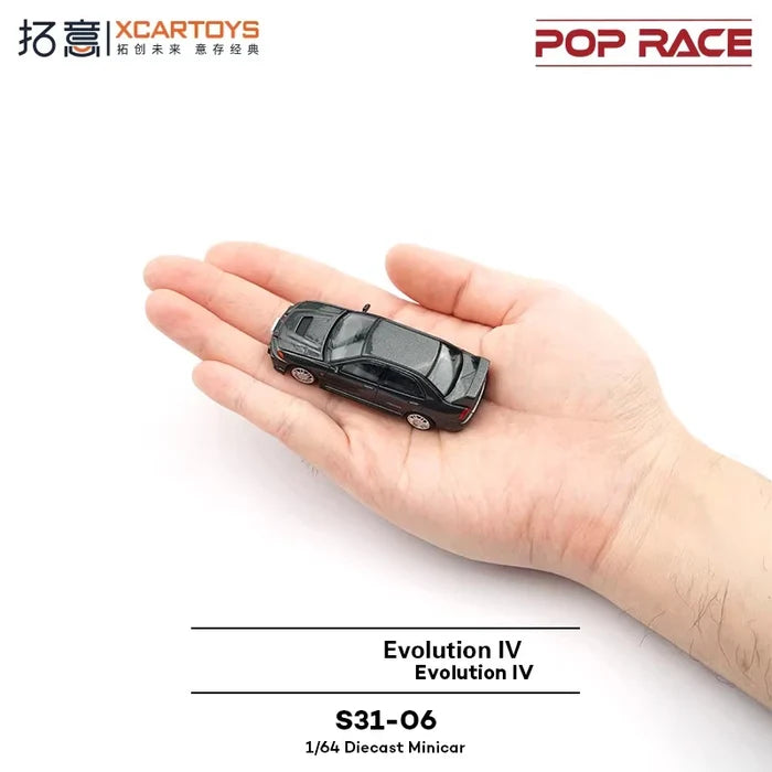 Xcartoys X Pop Race 1:64 Lancer Evolution IV Dark grey Diecast Model Car