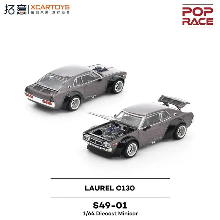 Xcartoys x Pop Race 1:64 LAUREL C130 METALLIC GREY Collection Miniature DieCast Model Car