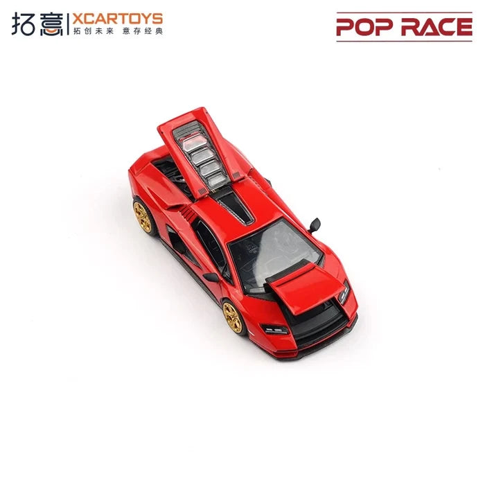 Xcartoys x POP RACE 1:64 LPl 800-4 ROSSO COUNTACH Diecast Model Car