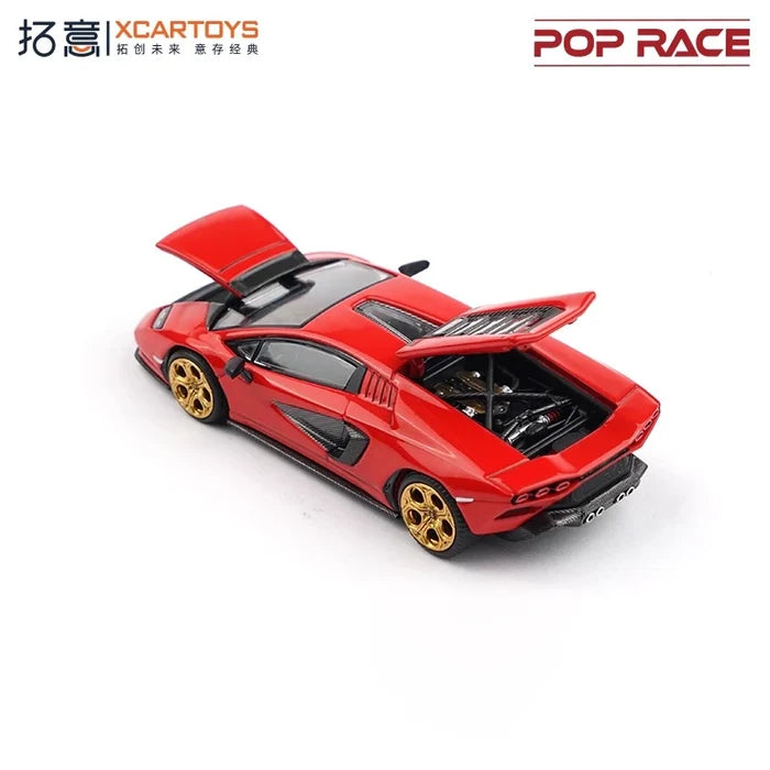 Xcartoys x POP RACE 1:64 LPl 800-4 ROSSO COUNTACH Diecast Model Car