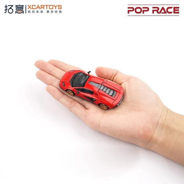 Xcartoys x POP RACE 1:64 LPl 800-4 ROSSO COUNTACH Diecast Model Car