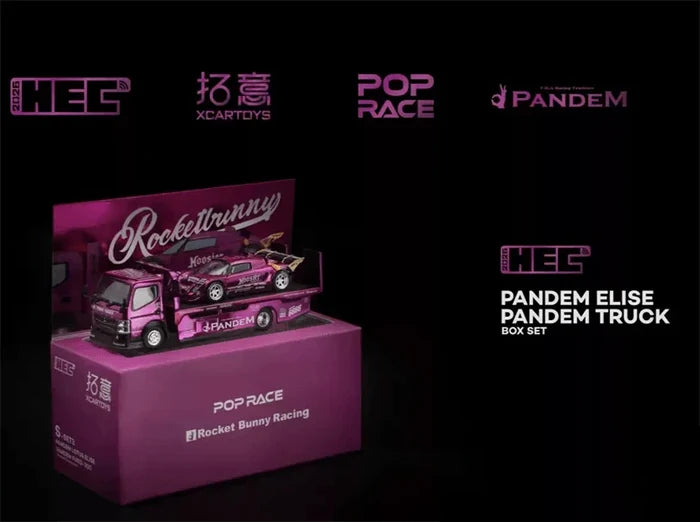 Xcartoys x Pop Race 1:64 PANDEM ELISE & TRUCK / RWB930 & TRUCK / RWB930 / R32 Diecast Collector's Vehicle Model Car