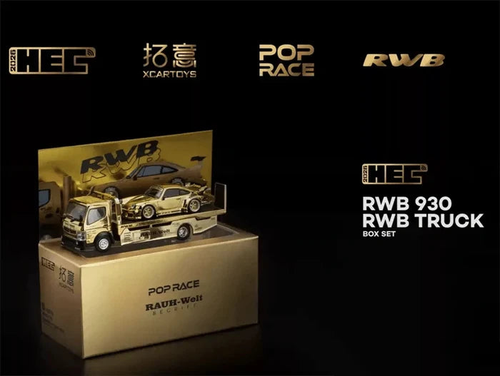 Xcartoys x Pop Race 1:64 PANDEM ELISE & TRUCK / RWB930 & TRUCK / RWB930 / R32 Diecast Collector's Vehicle Model Car