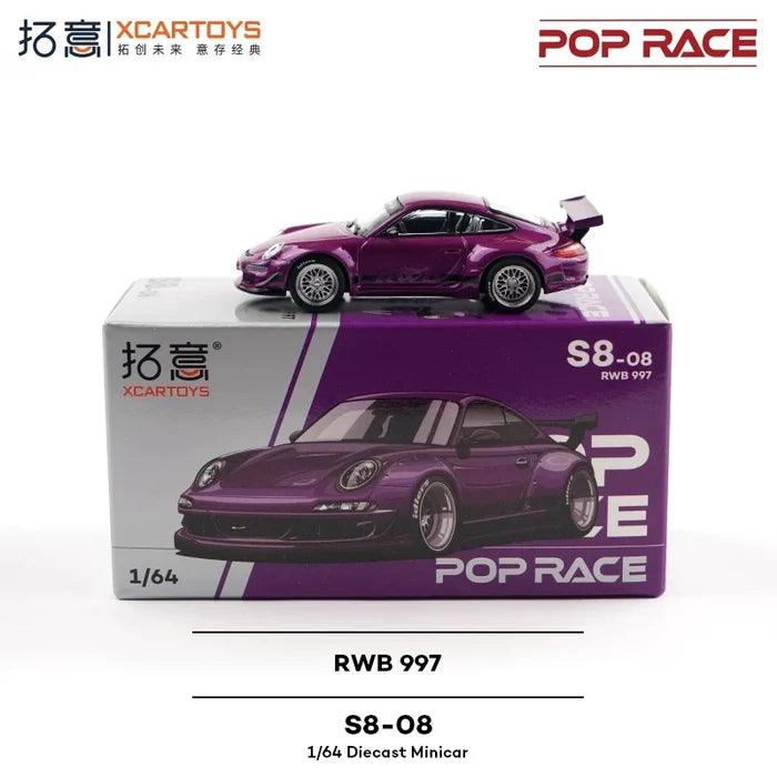 Xcartoys x POP RACE 1:64 RWB 997 Die-Cast Car Model Miniature Gifts