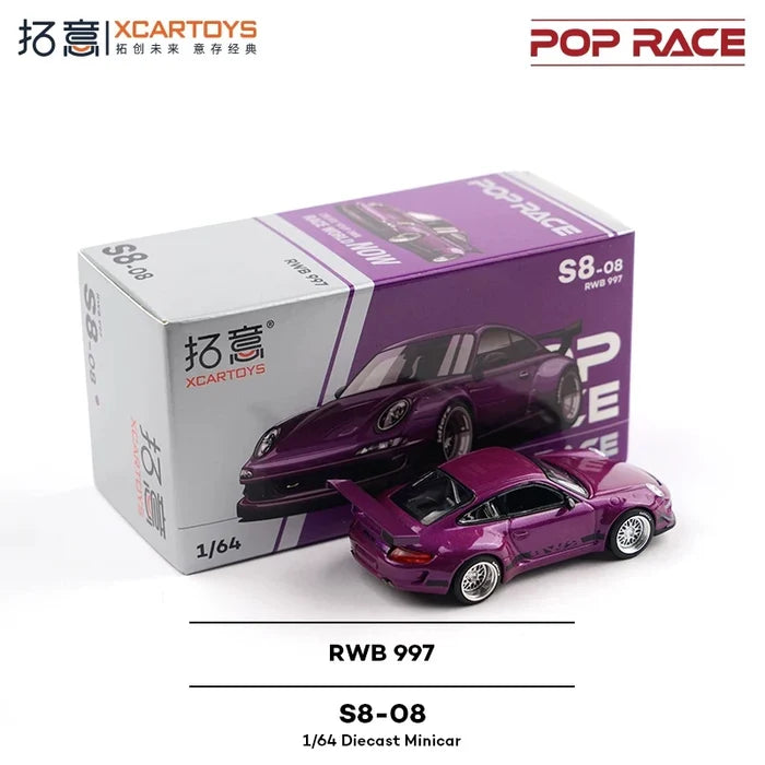 Xcartoys x POP RACE 1:64 RWB 997 Die-Cast Car Model Miniature Gifts