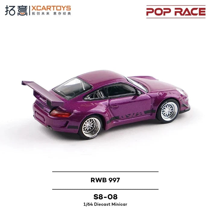 Xcartoys x POP RACE 1:64 RWB 997 Die-Cast Car Model Miniature Gifts