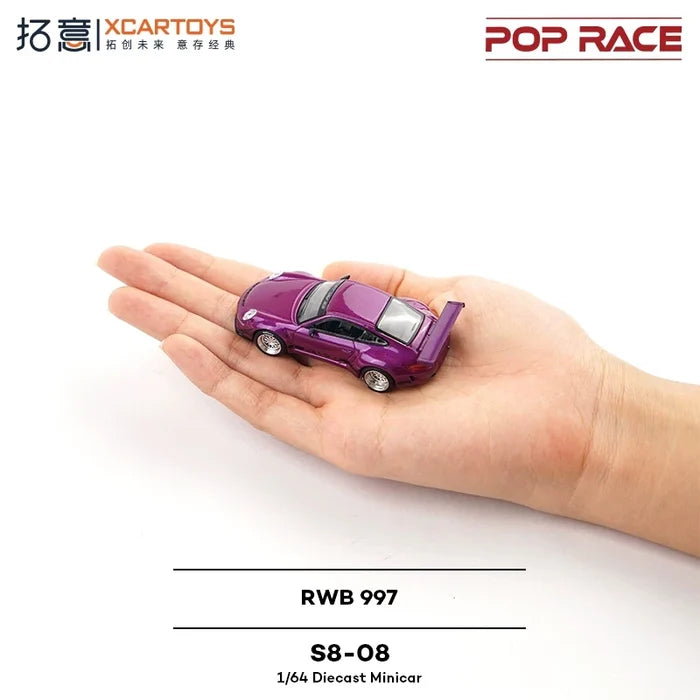 Xcartoys x POP RACE 1:64 RWB 997 Die-Cast Car Model Miniature Gifts