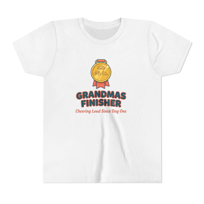 Youth Tee - "Grandmas Finisher" Medal Design (Cheering Loud Since Day One)