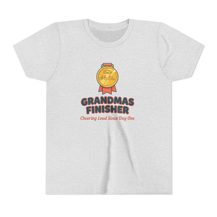 Youth Tee - "Grandmas Finisher" Medal Design (Cheering Loud Since Day One)
