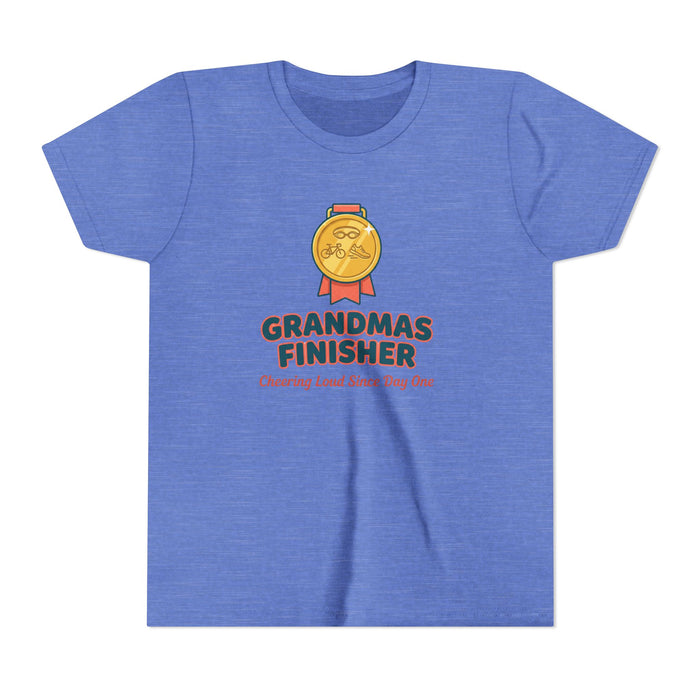 Youth Tee - "Grandmas Finisher" Medal Design (Cheering Loud Since Day One)