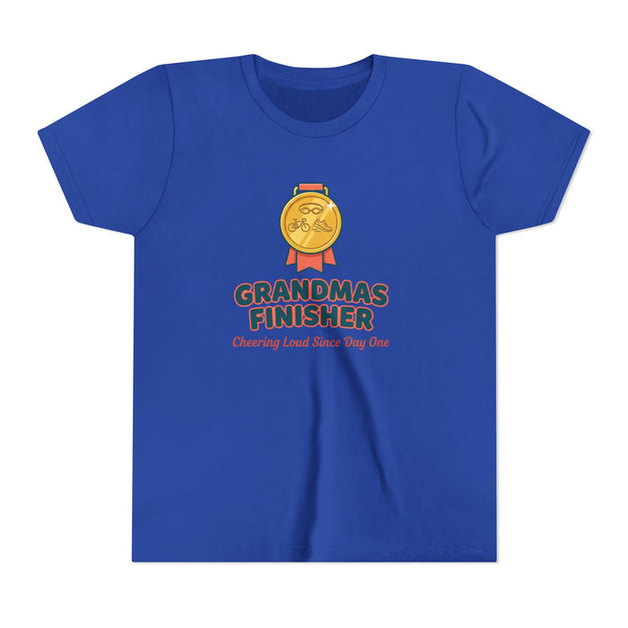 Youth Tee - "Grandmas Finisher" Medal Design (Cheering Loud Since Day One)
