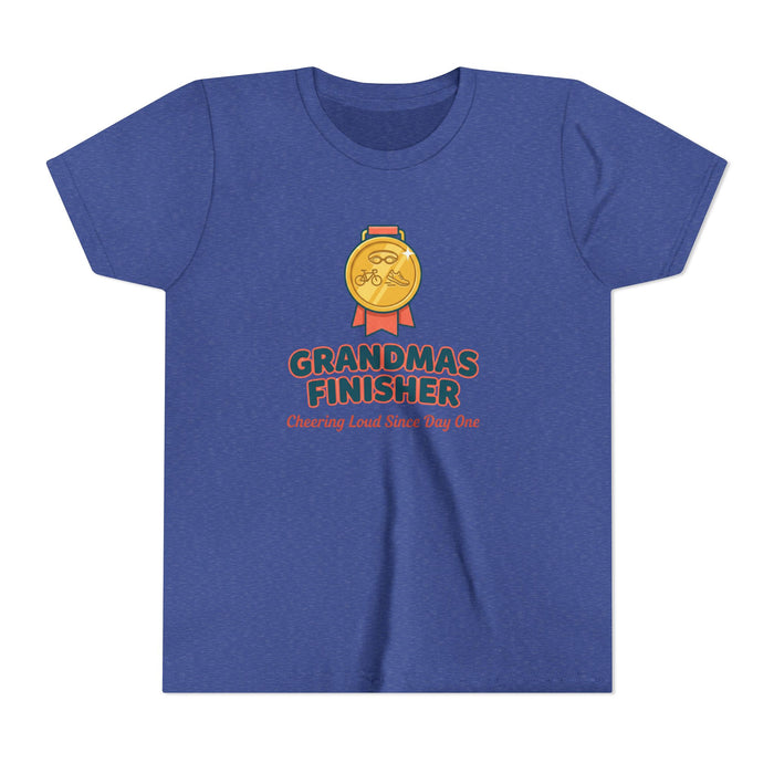 Youth Tee - "Grandmas Finisher" Medal Design (Cheering Loud Since Day One)